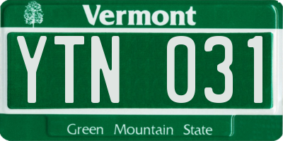 VT license plate YTN031