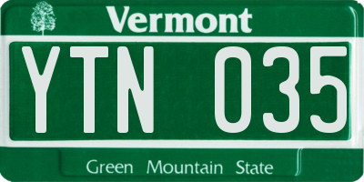 VT license plate YTN035