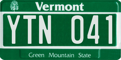 VT license plate YTN041