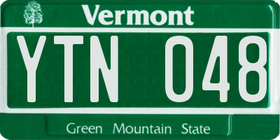 VT license plate YTN048