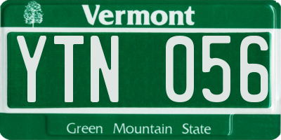 VT license plate YTN056