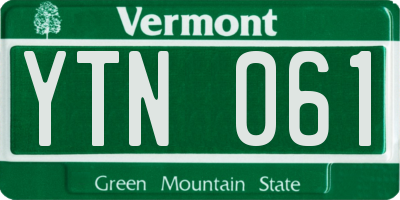 VT license plate YTN061