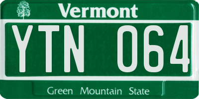 VT license plate YTN064
