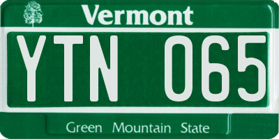 VT license plate YTN065
