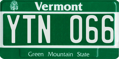 VT license plate YTN066
