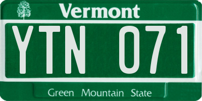 VT license plate YTN071