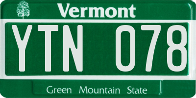 VT license plate YTN078