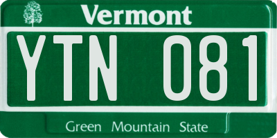 VT license plate YTN081