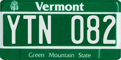 VT license plate YTN082