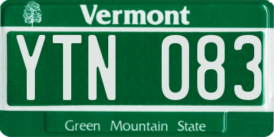 VT license plate YTN083