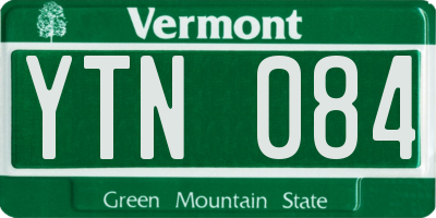 VT license plate YTN084