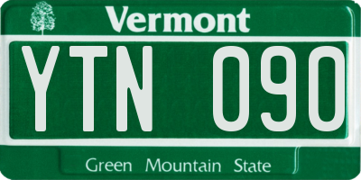 VT license plate YTN090