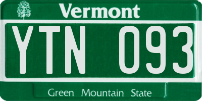 VT license plate YTN093