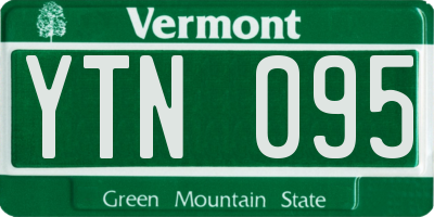 VT license plate YTN095