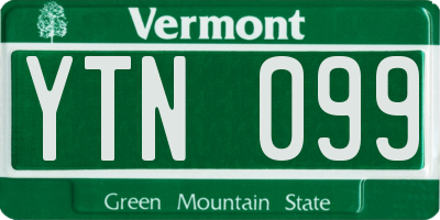 VT license plate YTN099