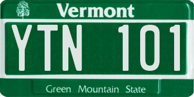 VT license plate YTN101