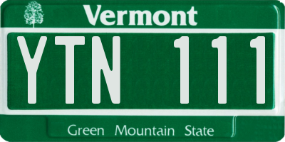 VT license plate YTN111