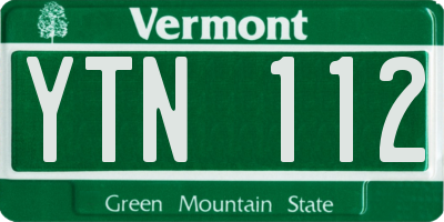 VT license plate YTN112