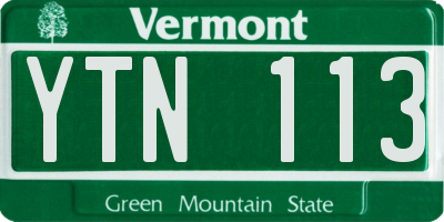 VT license plate YTN113