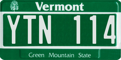 VT license plate YTN114