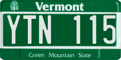 VT license plate YTN115