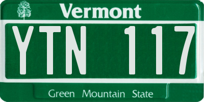 VT license plate YTN117