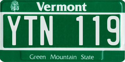 VT license plate YTN119