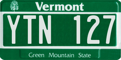 VT license plate YTN127