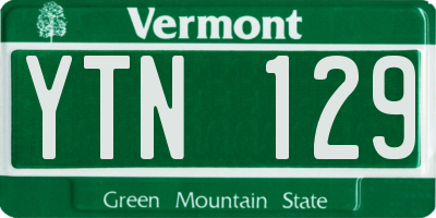VT license plate YTN129