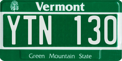 VT license plate YTN130