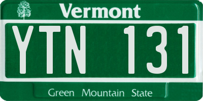 VT license plate YTN131