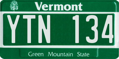 VT license plate YTN134