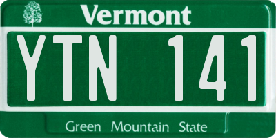 VT license plate YTN141