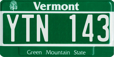 VT license plate YTN143