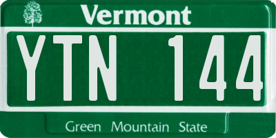 VT license plate YTN144