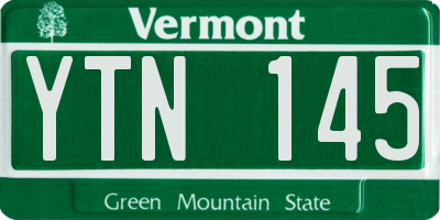 VT license plate YTN145