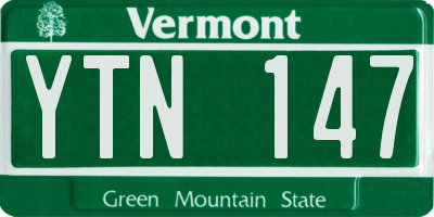 VT license plate YTN147