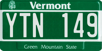 VT license plate YTN149