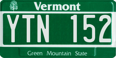 VT license plate YTN152