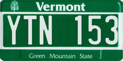 VT license plate YTN153