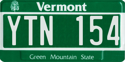 VT license plate YTN154