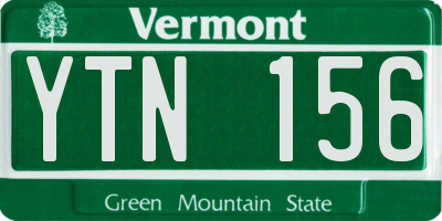 VT license plate YTN156