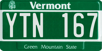 VT license plate YTN167