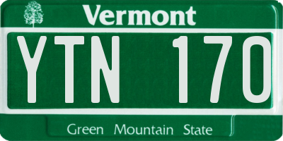 VT license plate YTN170