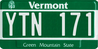 VT license plate YTN171