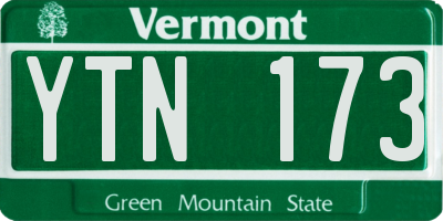 VT license plate YTN173