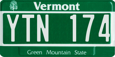 VT license plate YTN174
