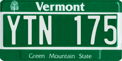 VT license plate YTN175