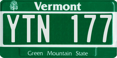 VT license plate YTN177