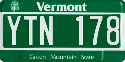 VT license plate YTN178